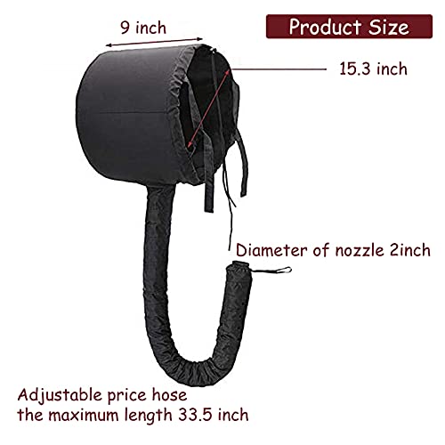 hadio Bonnet Hood Hair Dryer, Adjustable Hair Dryer Hood Bonnet for Hand Held Hair Dryer Cap Bonnet, Stretchable and Extended Hose Length Hair Drying Bonnet for Hair Care, Styling &Deep Condition - Image 4