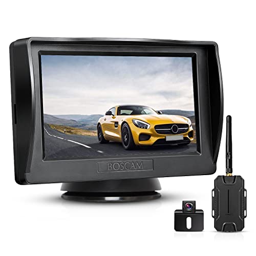 BOSCAM K1 Wireless Backup Camera Kit, Backup Camera for Cars, Pickup Trucks, Sedans, Minivans, IP68 Waterproof Rear-View Camera with 4.3'' Monitor