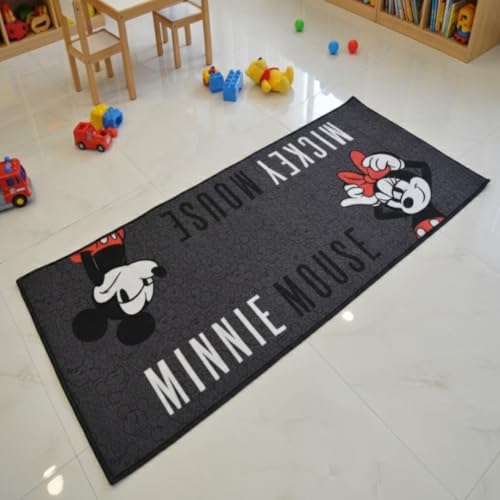 Image of Athom Living Mickey & Minnie Mouse Runner Carpet 2x4.5 Ft, Soft Printed Mat with Anti-Skid Backing, Durable Washable Runner for Kids Bedroom, Play Area & Playroom Decor