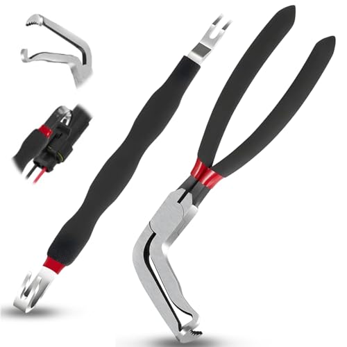 SecureElastic Electrical Disconnect Pliers 37980, Electrical Connector Separator 13120, 8in Automotive Tools Electrical Connector Pliers, Automotive Tools for Push Tab Style Plugs (2-Piece Set)