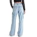 High Rise Wide Leg Cargo Jeans Medium Wash