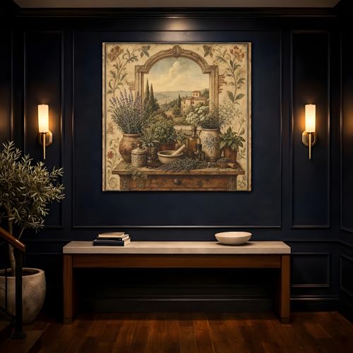 Toile herbes aromatiques de Toscane petit tableau décoratif mural