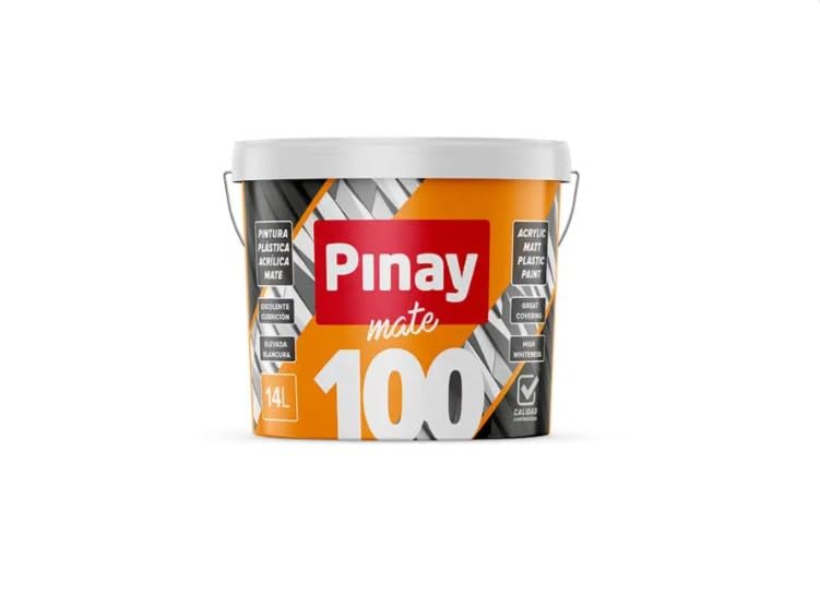 PINTURA MATE 100 PINAY - PINTURA PLASTICA DE USO INTERIOR - ACABADO SEDOSO - ELEVADA CUBRICION (14 L)