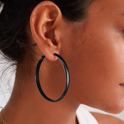 Image of Gacimy Gold Hoop Earrings for Women with 925 Sterling Silver Post