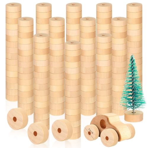 Thyle 150 Pcs Wooden Wheels