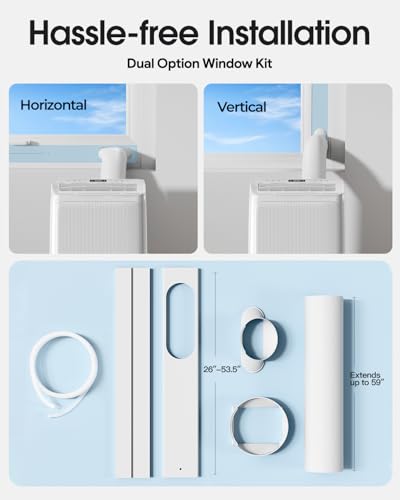 Image of Portable Air Conditioners, 16000 BTU Cooling for 800 Sq ft, 5-in-1 with Drainage-Free Cooling, Fan, Dehumidifier, Sleep Mode, APP & Remote Control, Quiet 40 dB, Window Installation Kit