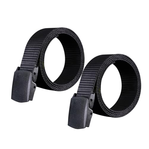 2pcs Men Casual Canvas Belt Durable Nylon Web Belt with Plastic Buckle for Outdoor Use Comfortable and Breathable for Jeans and Casual Pants