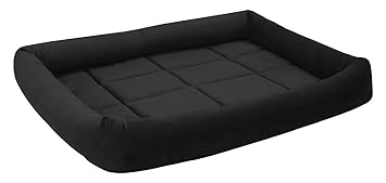 Mellifluous Fine Quality Velvet Flat Cat Dog Pet Bed - Soft, Washable, Portable for Kennel (XL, Black)