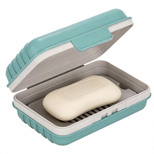 Doter Travel Soap Holder with Lid - Draining Soap...
