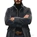 Oanviso Jacke Cord Herren Retro Cordjacke mit Stehkragen Elegante Regular Fit Freizeitjacke Männer Einfarbig Corduroy Mantel mit Taschen A Grau XL