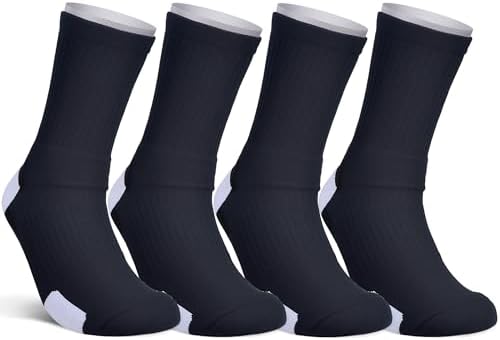 JHM Kids Athletic Sport Sockcs Team Basketball Soccer Crew Socks For Ages 4 to 16