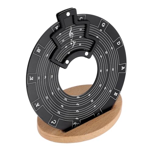 UPKOCH ギターコード表 リファレンスガイド 五音楽サークル付き ポータブルコード練習ツール 初心者向け 音楽理論学習 木製転ディスクで 効率的に マスター