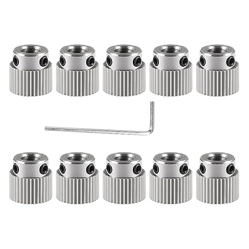 DIANN 10pcs 36 Teeth Extruder Drive Gear Wheel Stainless Steel Extruder Gear Compatible with 3D Printer Ender 3 V2/ Ender 3/ Ender 3 Pro/Ender 5/ CR-10/10S 20/20 Pro