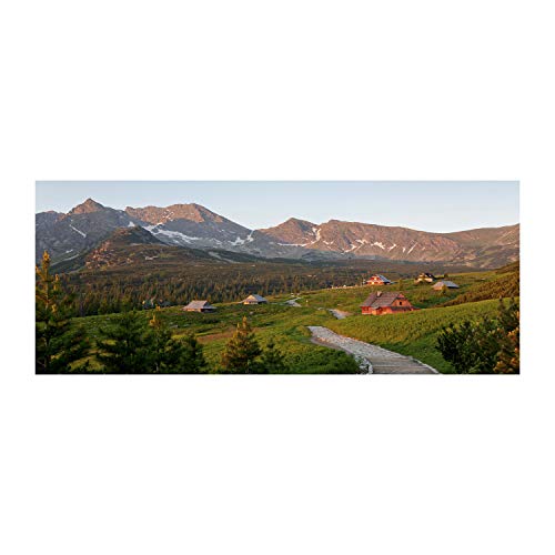 Verre de sécurité trempé pour fond de hotte haut de gamme 125x50cm paysage vert