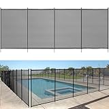 YITAHOME Pool Fence for Above Ground Pools 4 x 48FT Mesh Pool Safety Fence Outdoor Swimming Backyard Garden Pool Fencing, Black
