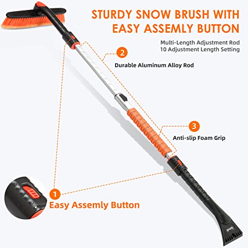 Astroai 2655 47.2 Inch Ice Scraper And Extendable Snow Brush thumb #1