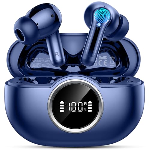 Bluetooth 5.4 Headphones, 2025 Wireless Earbuds 3D Hi-Fi Stereo Bass Ear Buds, 4 ENC Noise...