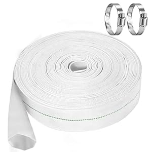 Bubuny Flachschlauch Ø 32mm 1 1/4 Zoll, 20M Gewebeschlauch für Tauchpumpen Schmutzwasserpumpen, Abriebfester Flexibel Gewebeschlauch Industrieschlauch bis 10 Bar belastbar