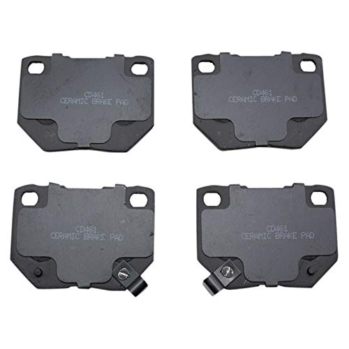 Image of TRQ Performance Rear Brake Pad and Rotor Set Ceramic Coated Drilled Slotted Rotors Compatible with 2006-2007 Subaru Impreza