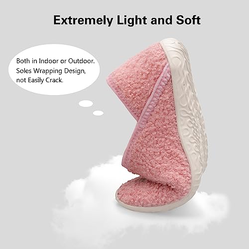 Image of Spesoul Fuzzy House Slippers for Women Men Indoor Closed Back Lightweight Cozy Faux Furry Lining Barefoot House Shoes Slipper Socks for Bedroom Home Office Yoga Outdoor Walking Shoes