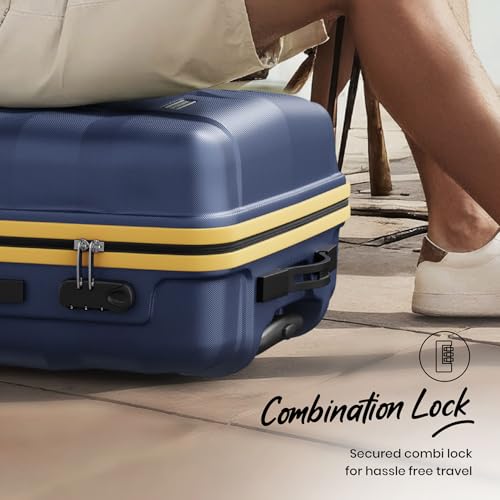 Image of Aristocrat Comet Check-in Trolley Bag 66cm | Medium | Hard Luggage| Smooth 8-Wheel Suitcase| Combination Lock with Sturdy Zipper | Full Fabric Convipack | 3-Year International Warranty (Blue)