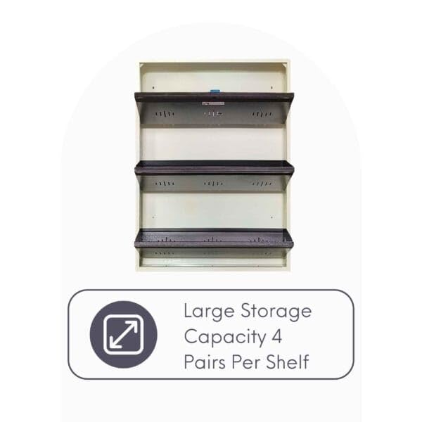 Image of StayHappy Shoe Rack | 3 Door Metal Shoe Rack with Powder Coating | Chappal Rack for Home | Durable Footwear Rack (Dark Brown)