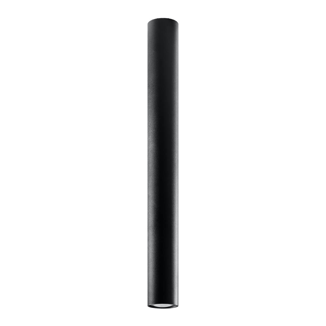 SOLLUX lighting Lagos 60 Ceiling Light Cylinder Shape - Ceiling Light Living Room Dining Room Lamp - Light Kitchen and Hallway Made of Powder-Coated Steel Black 6 x 6 x 60 cm