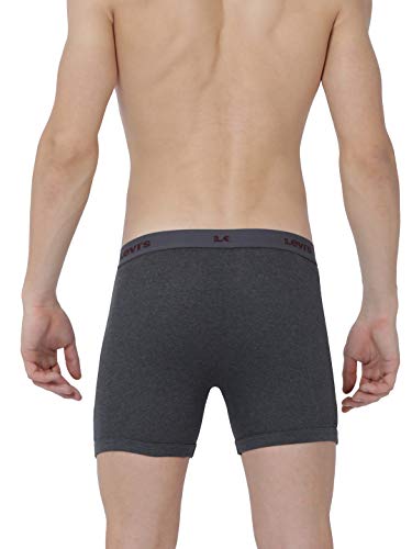 Image of Levi's 001 Classic Boxer Brief for Men | 100% Pure Cotton | Solid | Mid-Rise Men's Underwear | Anti-Roll Waistband | Durable Comfort with Extra Supportive Gusset | Functional Fly | Pack of 2
