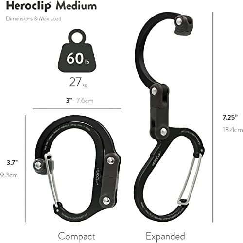Image of GEAR AID HEROCLIP 360 Swivel Carabiner Gear Clip and Hook (Medium) for Camping, Backpack, Suitcases and Garage Organization