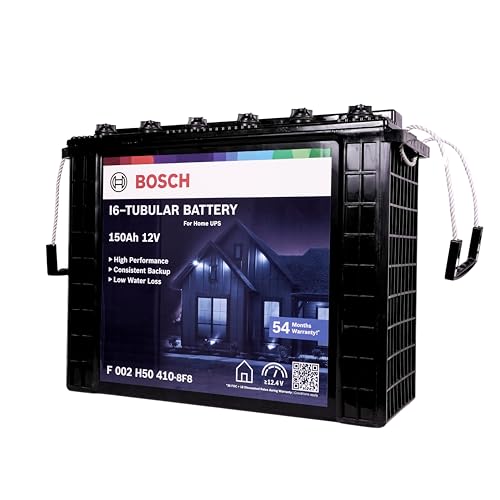 Image of Bosch I6 150 Ah Tall Tubular Battery with 54 Months warranty | Made with Selenium Alloy Grid Cast | Quick Charging | Quality Standard IS 13369:1992