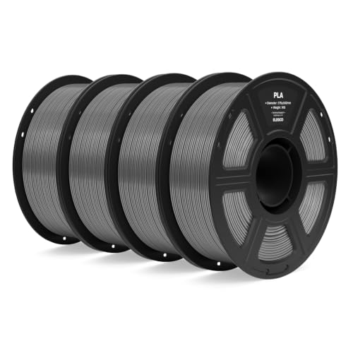 Image of ELEGOO PLA 3D Printer Filament 1.75mm Grey 4KG | Dimensional Accuracy + /- 0.02mm, 4pcs 1kg Spools(2.2lbs), Fit Most FDM 3D Printers