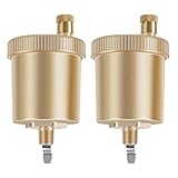 Juego de 2 válvulas de purga automáticas de latón de 1/8 pulgadas, para calefacción vertical, para radiadores de agua caliente, sistemas de calefacción, listas para montar, sin corrosión, ahorro de