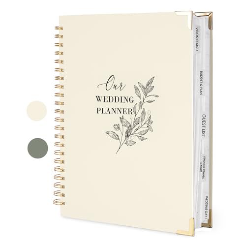Wedding Planner Book and Organizer for the Bride, 9x12" Olive Wed...