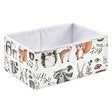 Cute Woodland Animals Storage Basket Storage Bin Rectangular Collapsible Toy Boxs Fabric Storage Org