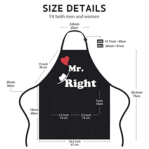 2 PCS Couple Aprons Set, Mr & Mrs Gifts - Image 3