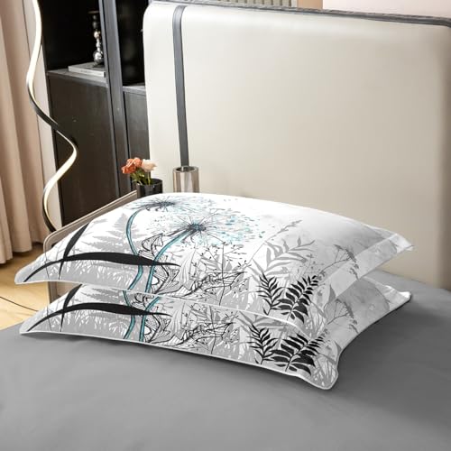 Castle Fairy Dandelion 100% Organic Cotton Comforter Cover Rustic Farm Plants Duvet Cover Set Queen Size For Bedroom Dragonfly Flowers Bedding Set With 2 Pillowcases thumb #4