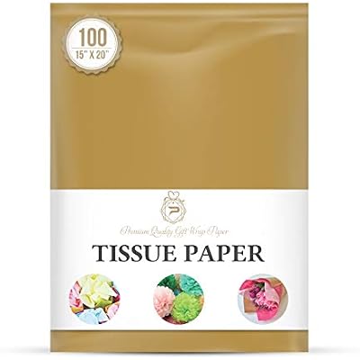 Premium Quality Gift Wrap Paper 100 Sheets Bulk Gift Wrap Tissue Paper, 15 X 20 Gold