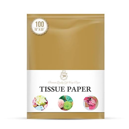 Premium Quality Gift Wrap Paper 100 Sheets Bulk Gift Wrap Tissue Paper, 15" X 20" Gold