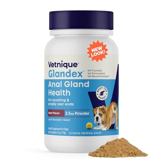 Vetnique Glandex for Dogs Anal Glands Supplement Powder Digestive Health with Fiber, Pumpkin, Digestive Enzymes & Dog Probiotics - Boot the Scoot (2.5oz Powder, Beef Liver)