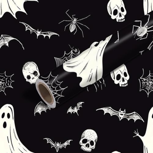 Image of Nuxovilar Ghost Halloween Party Decor Wallpaper 12x18In PVC