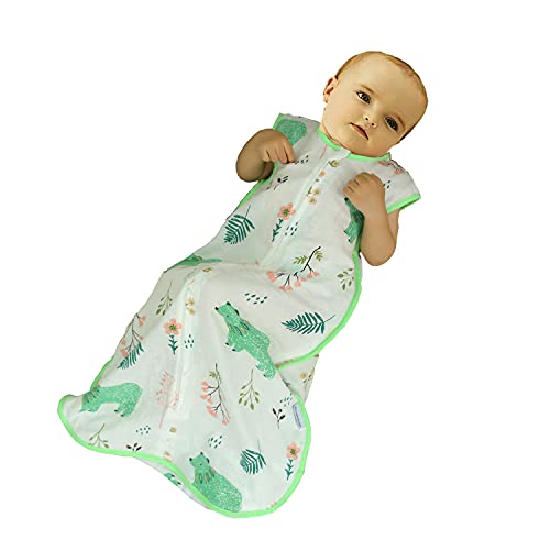 Image of Baby Sleeping Sack, Lightweight Muslin Cotton Soft Wearable Blanket, 12-24 Months Toddler, Summer Sleep Bag, Sleeveless, 0.5 Tog, Breathable, soft, Infant Sleep Bag