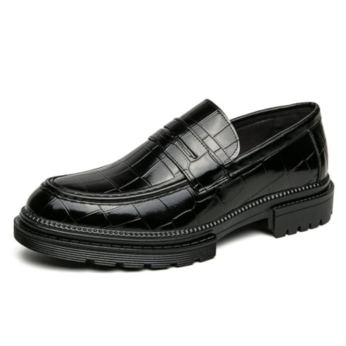 Mocasines penny de charol con suela de goma antideslizante para un caminar seguro