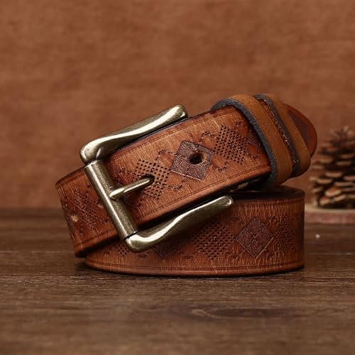 3.8CM Wide Thickened Fashion Carved Men's Genuine Leather Belt Made of Old Pure Cowhide Men's Gift4