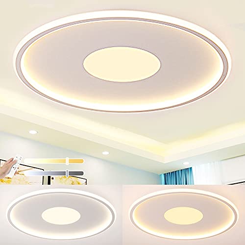 Moderne LED Deckenleuchte, Deckenlampe Stilvolle Kreisförmige Kreative, 42W Dimmbar mit Memory Funktion, Geeignet für 10~15㎡ Wohnzimmer, Schlafzimmer, Kinderzimmer Deckenleuchten, Φ50cm * H4.5cm Cover
