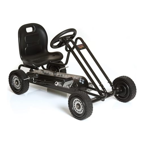 hauck Kids Pedal Go Kart, 4 Wheel Bike Cart, Ages 4-8, Lightning Ride, Black