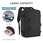 coowoz Travel Backpack For Women Men,Carry On Backpack,Hiking Backpack Waterproof Outdoor Sports Rucksack Casual Daypack Travel Essentials(Black) 25L - Image 5