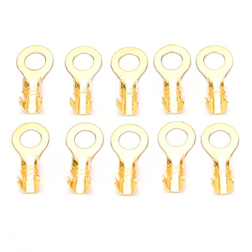 Terminali Ad Anello con Capocorda da 100 Pezzi, Terminale Ad Anello con Occhiello in Ottone con Capocorda a Crimpare, Terminale Ad Anello per Pressatura a Freddo con estremità