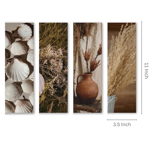 Image of RADIQORE Set of 4 Wall Decor for Living Room - Boho Aesthetic Wall Hangings for Home /Wall Decoration /Art With Double Tape (Aesthetic)
