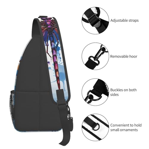 Mochila cruzada urbana negra para mujer y hombre miniatura 4