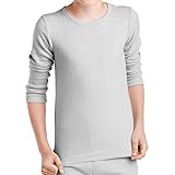MT Kinder Ski- & Thermohemd - warme Unterwäsche Langarm mit Innenfleece - Sports Grey 158-164